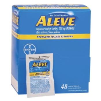 Aleve Caplets 5311, Pain Reliever, Naproxen Sodium 220 mg (NSAID), 48/1's per Box