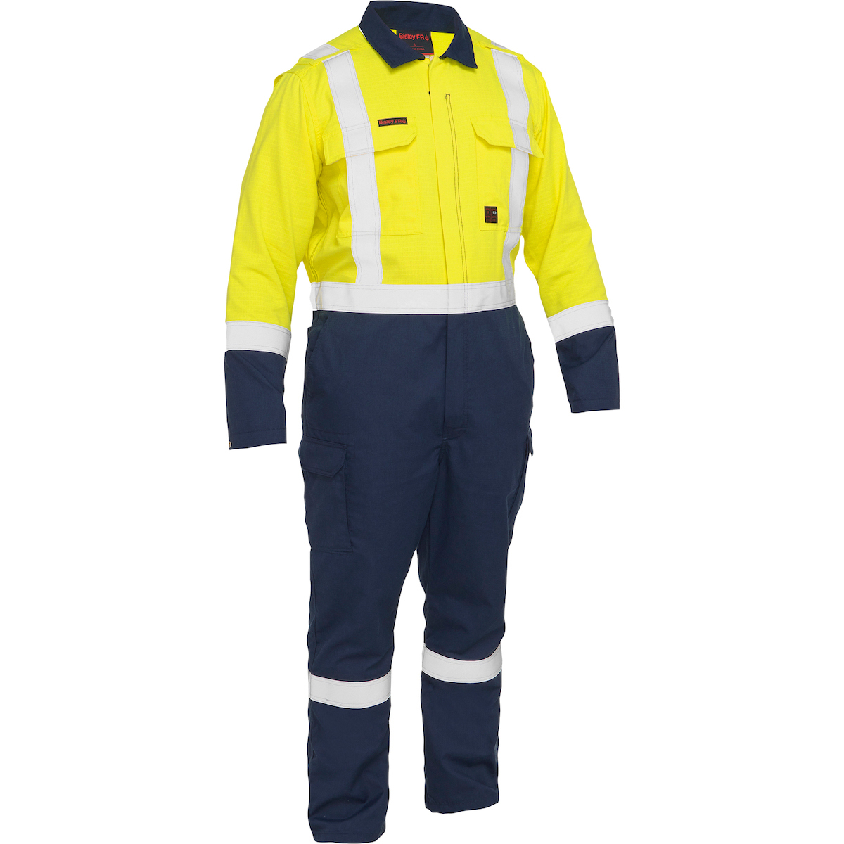 AR/FR Men's Ripstop Coverall with Navy Bottom- Industrial Wash Durable