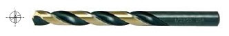 Alfa USA&reg; BB74305 Heavy Duty Jobber Length Drill Bit, #5 Drill - Wire, 5 in Drill - Fraction, 0.2055 in Drill - Decimal Inch, 135 deg Point, M-7 HSS, Black Oxide/Gold