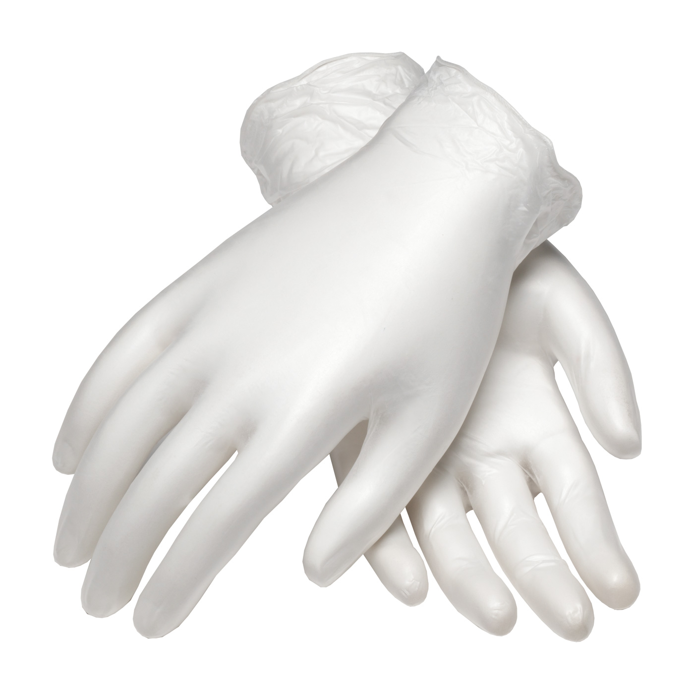 Single Use Class 100 Cleanroom Vinyl Glove with Finger Textured Grip - 9.5"
