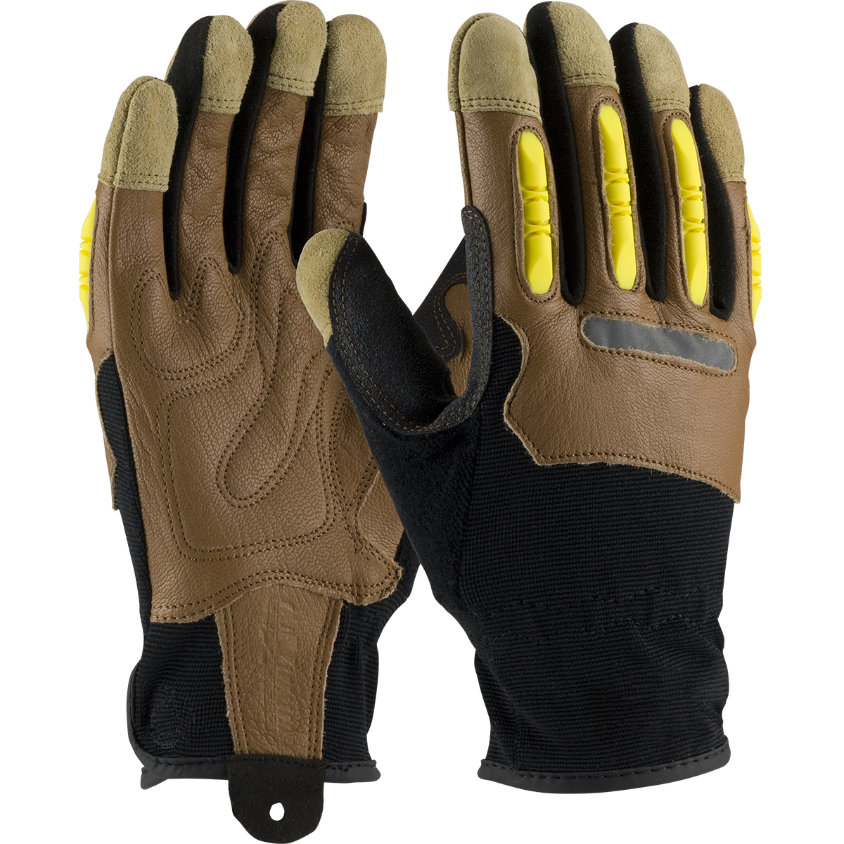 Goatskin Leather Palm Glove with Leather Back and Finger Impact Protection