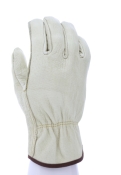 Drivers Gloves, Leather, X-Large, Beige, Slip-On - Open Cuff