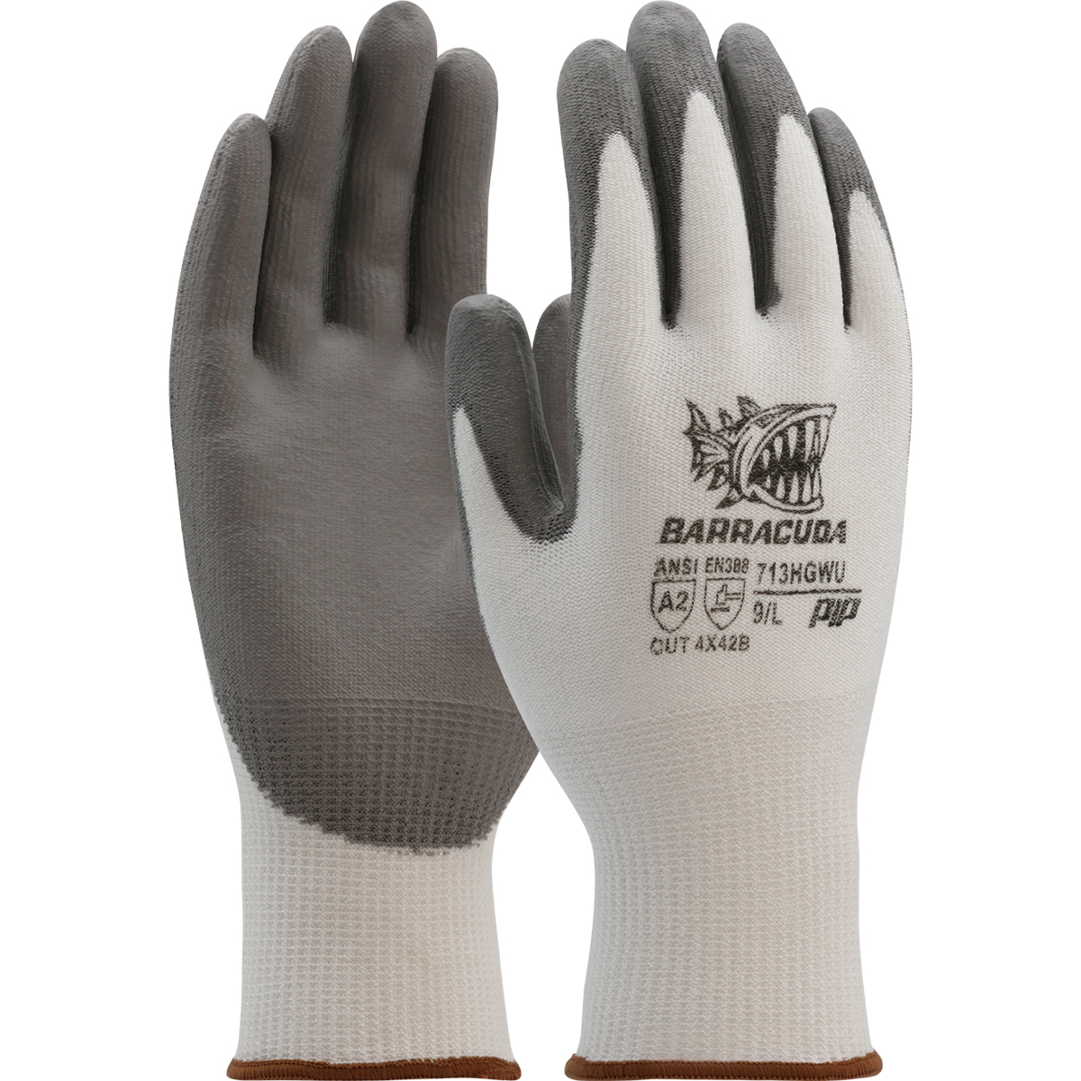 Seamless Knit Polykor Blended Glove with Polyurethane Coated Flat Grip on Palm & Fingers