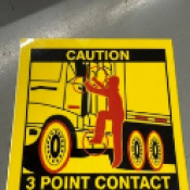 Safety Sign, 12 in H x 24 in W, Blue on white, Adhesive Vinyl