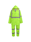 HV Three-Piece High-Visibility Rain Suit 2XL