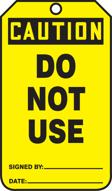 OSHA Caution Safety Tag