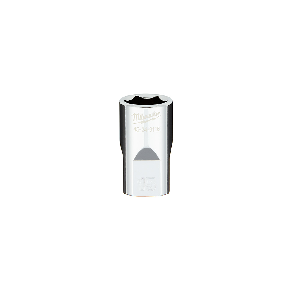 1/2 in. Drive 15MM Metric 6-Point Socket with FOUR FLAT™ Sides