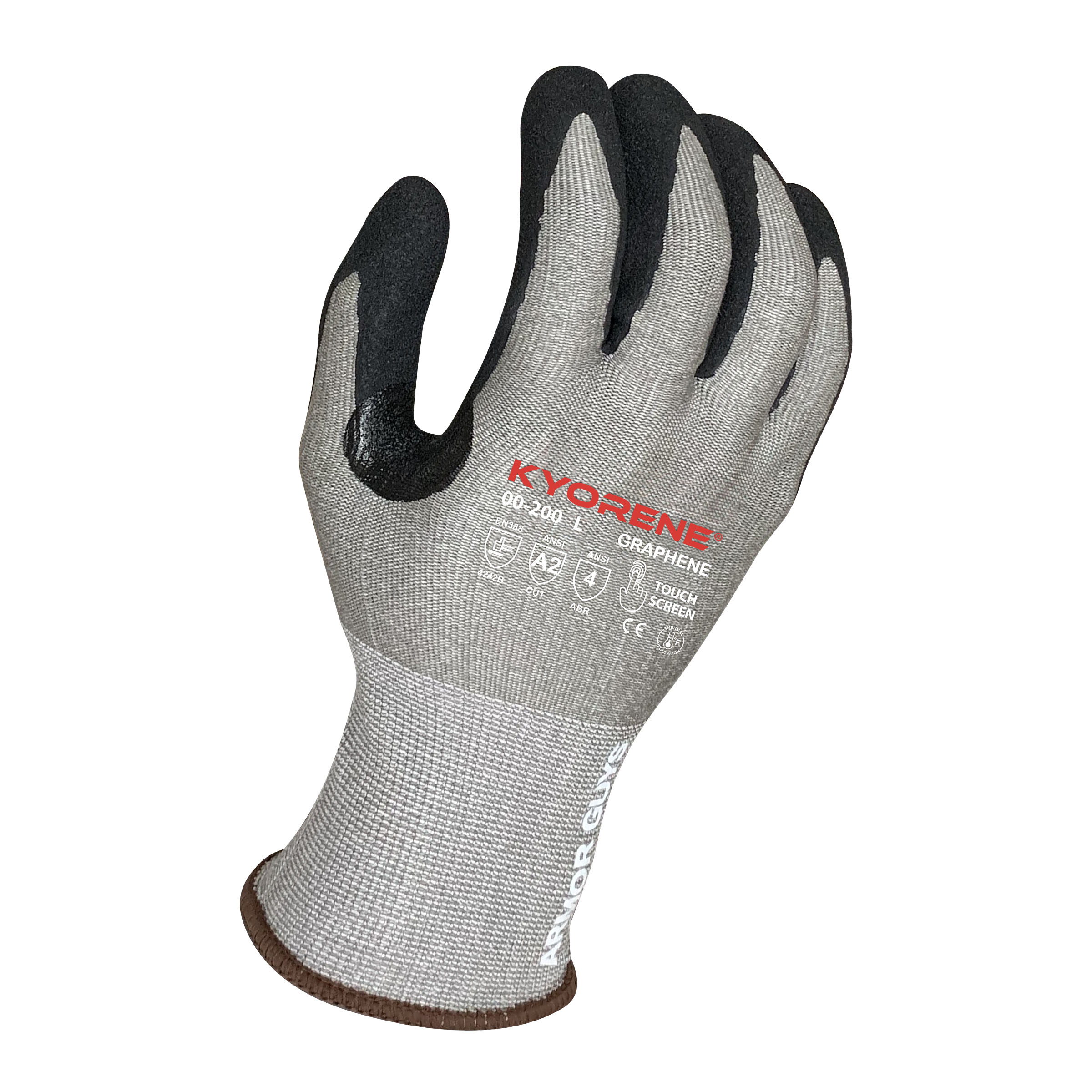 Armor Guys 00-200-2X 15g Gray Kyorene® Graphene A2 Cut-Resistant Gloves - 2X