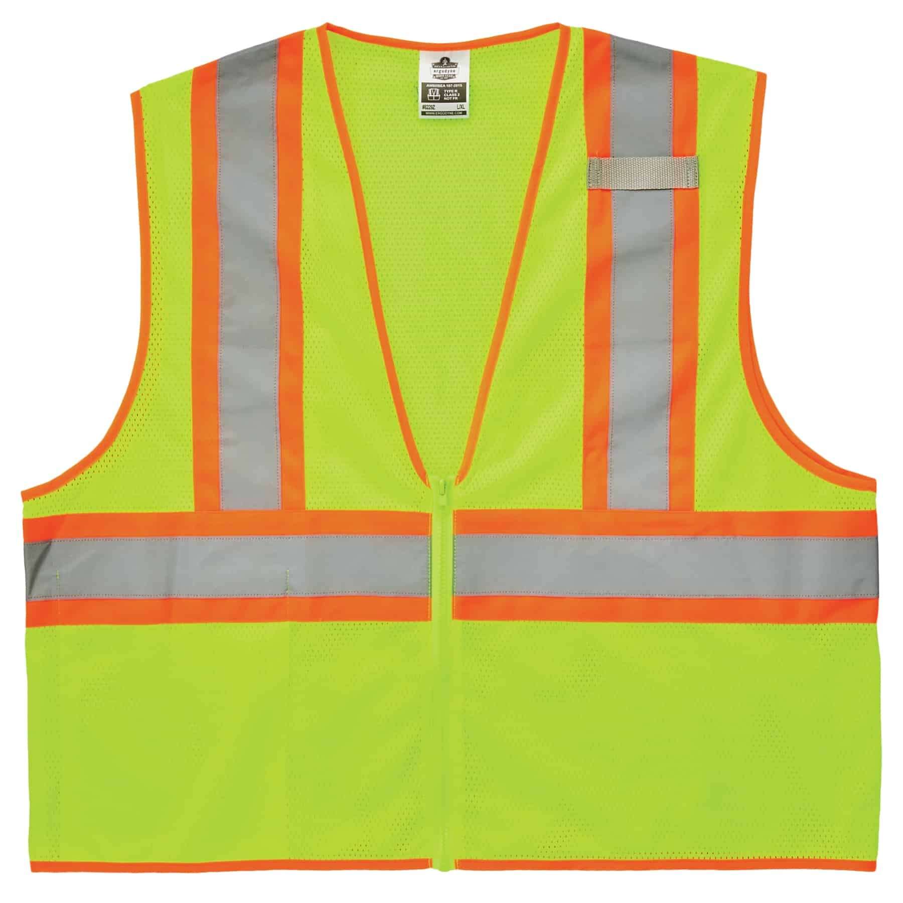 8229Z S/M Orange Class 2 Economy Two-Tone Vest - Zipper